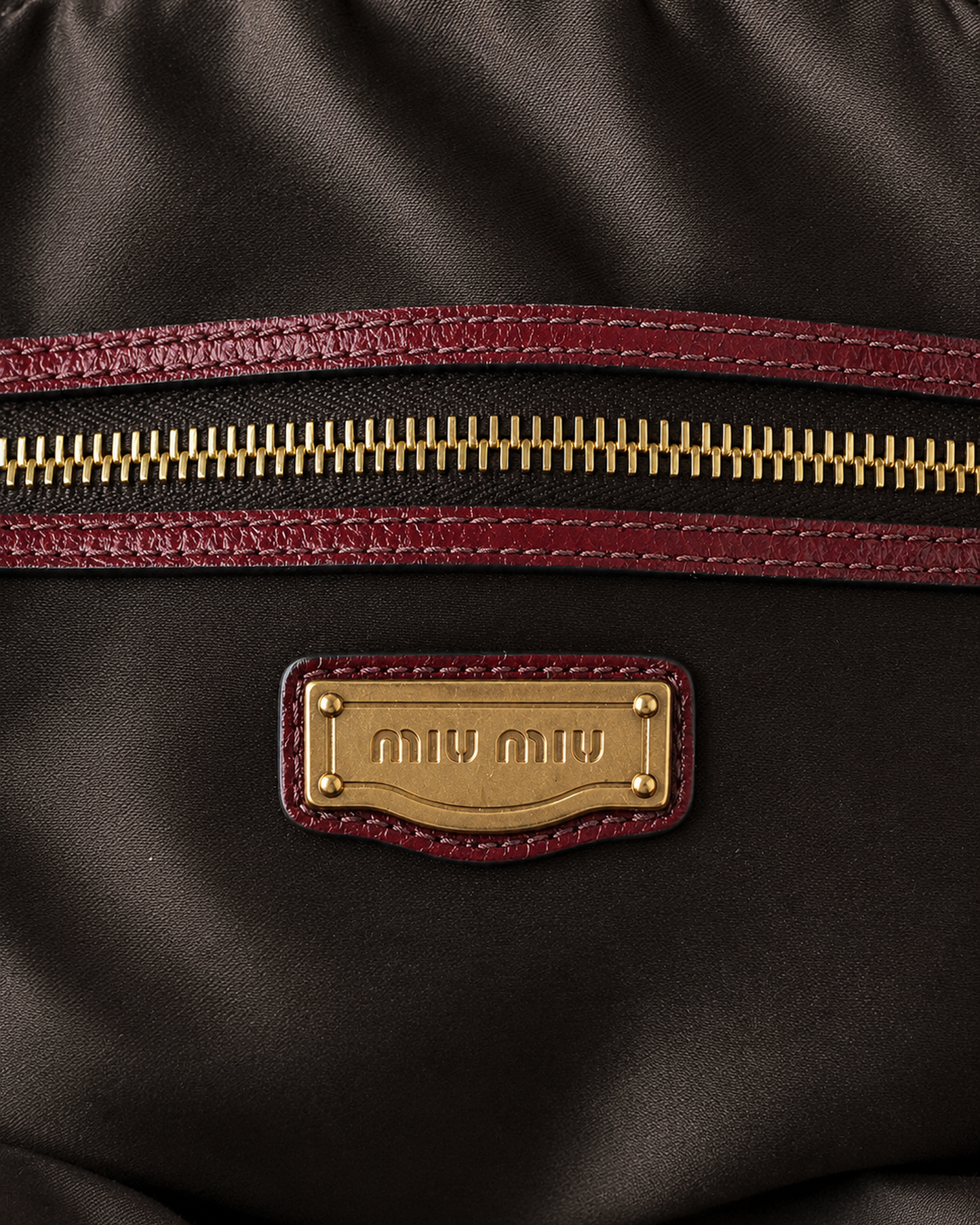 Miu Miu Leather Bowler — Bordeaux