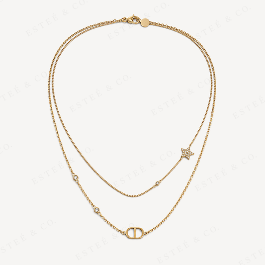 Dior Petit CD Double Necklace — Gold