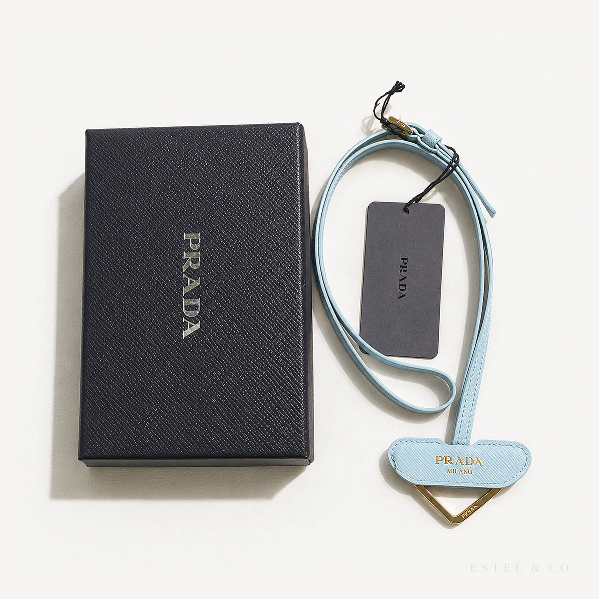 Prada Triangolo Bag Charm — Pale Blue