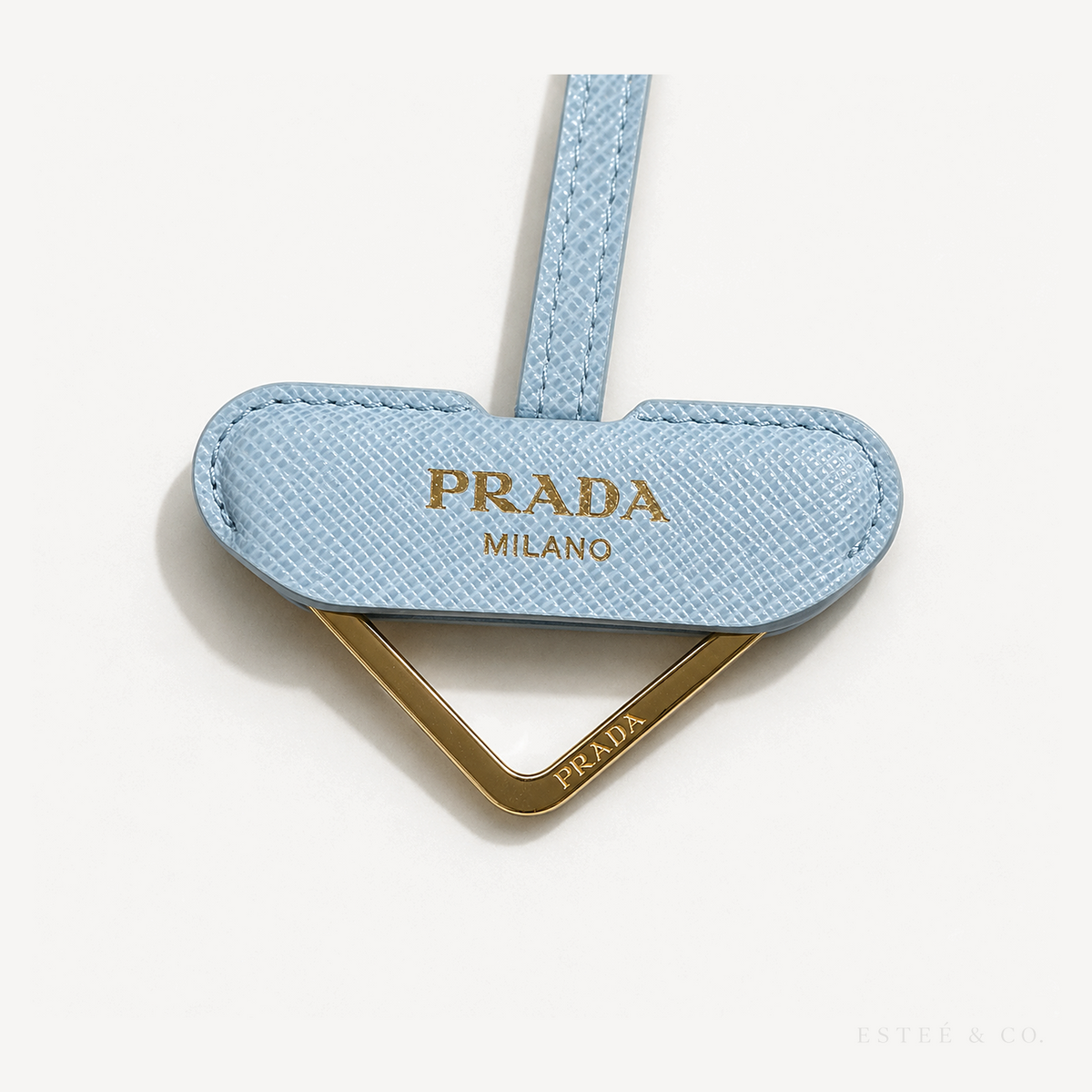 Prada Triangolo Bag Charm — Pale Blue