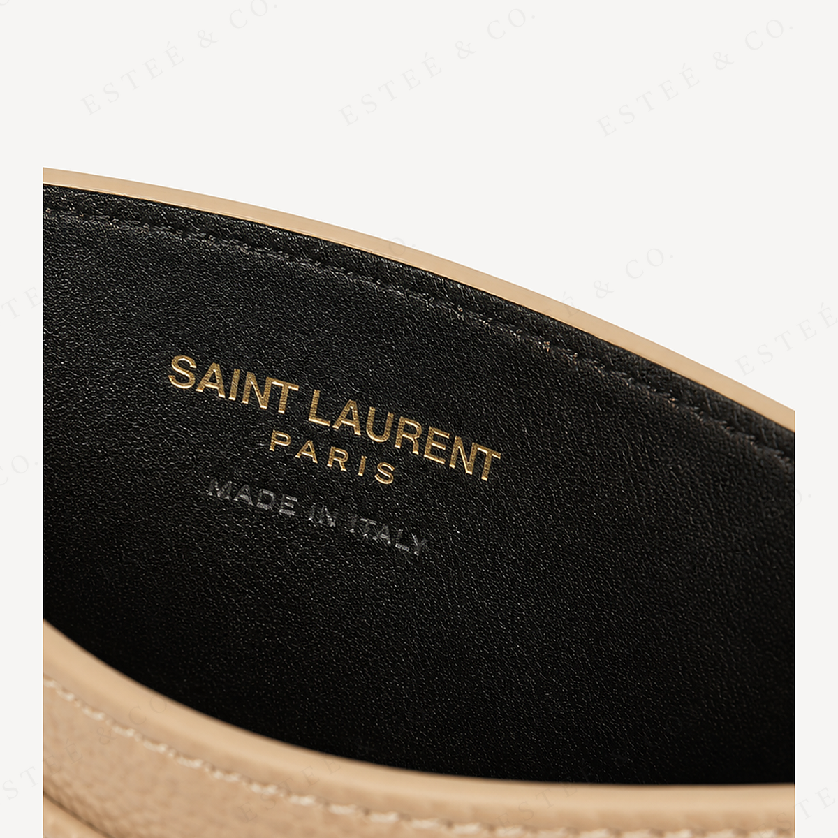 Saint Laurent Monogramme Card Holder — Beige