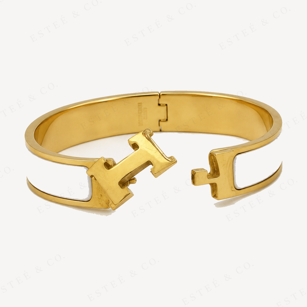 Hermès Clic H Bracelet — White