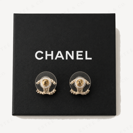 Chanel CC Earrings — Crystal & Pearl