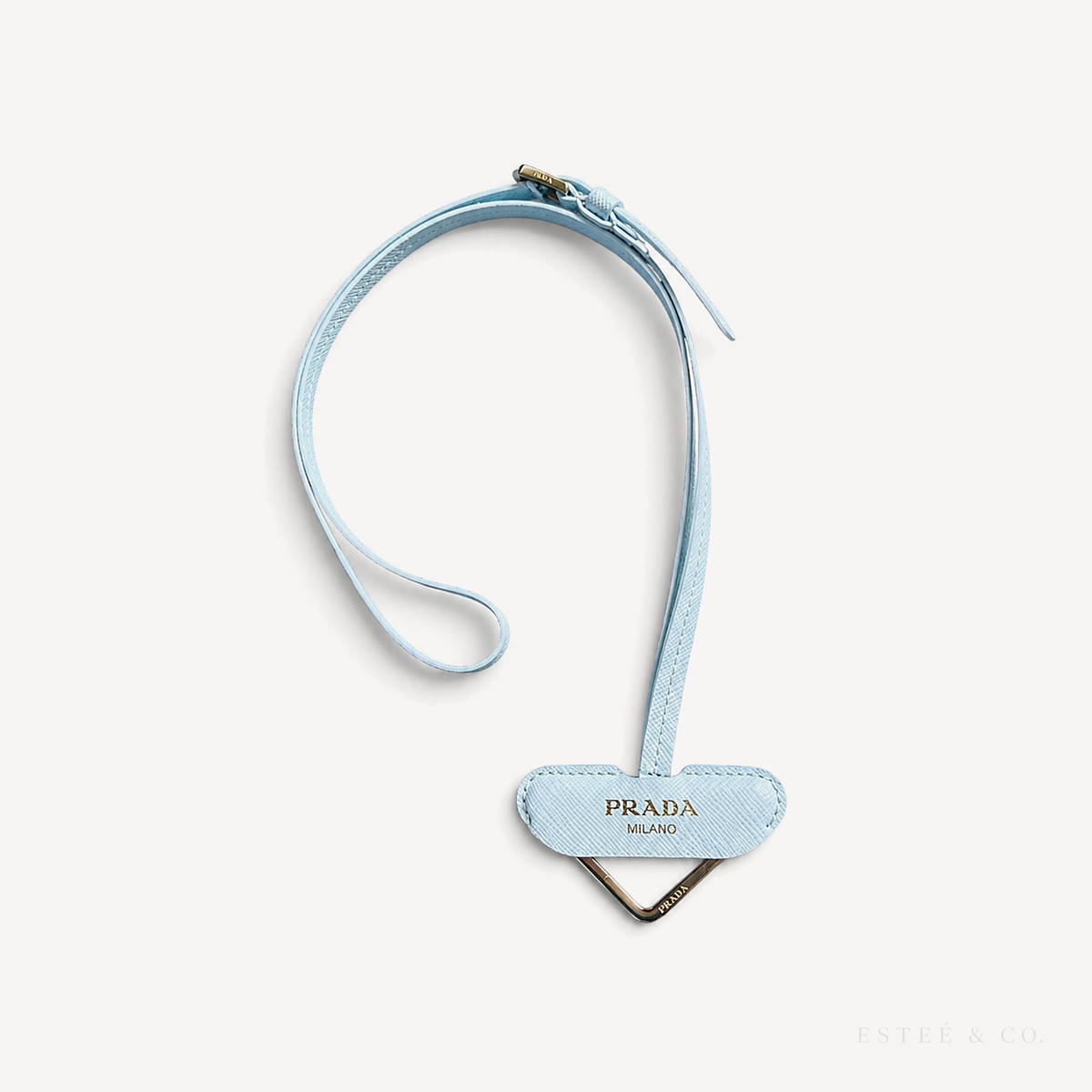 Prada Triangolo Bag Charm — Pale Blue