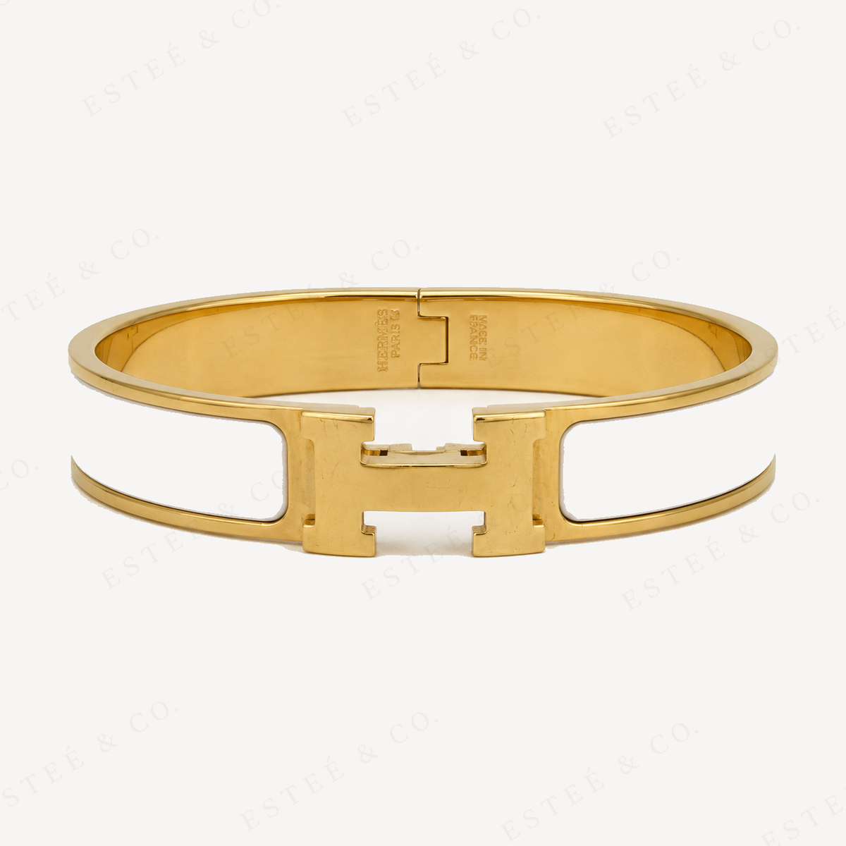 Hermès Clic H Bracelet — White