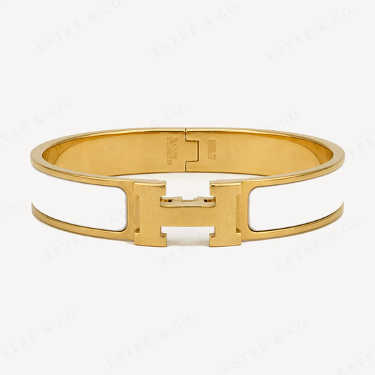 Hermès Clic H Bracelet — White