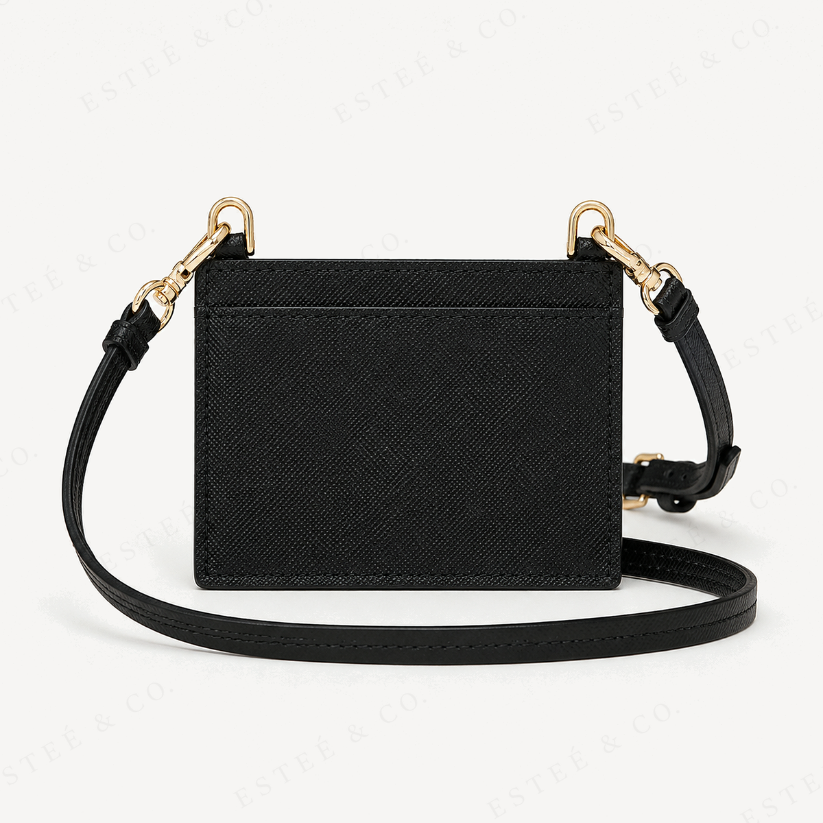 Prada Card Holder on Strap — Black