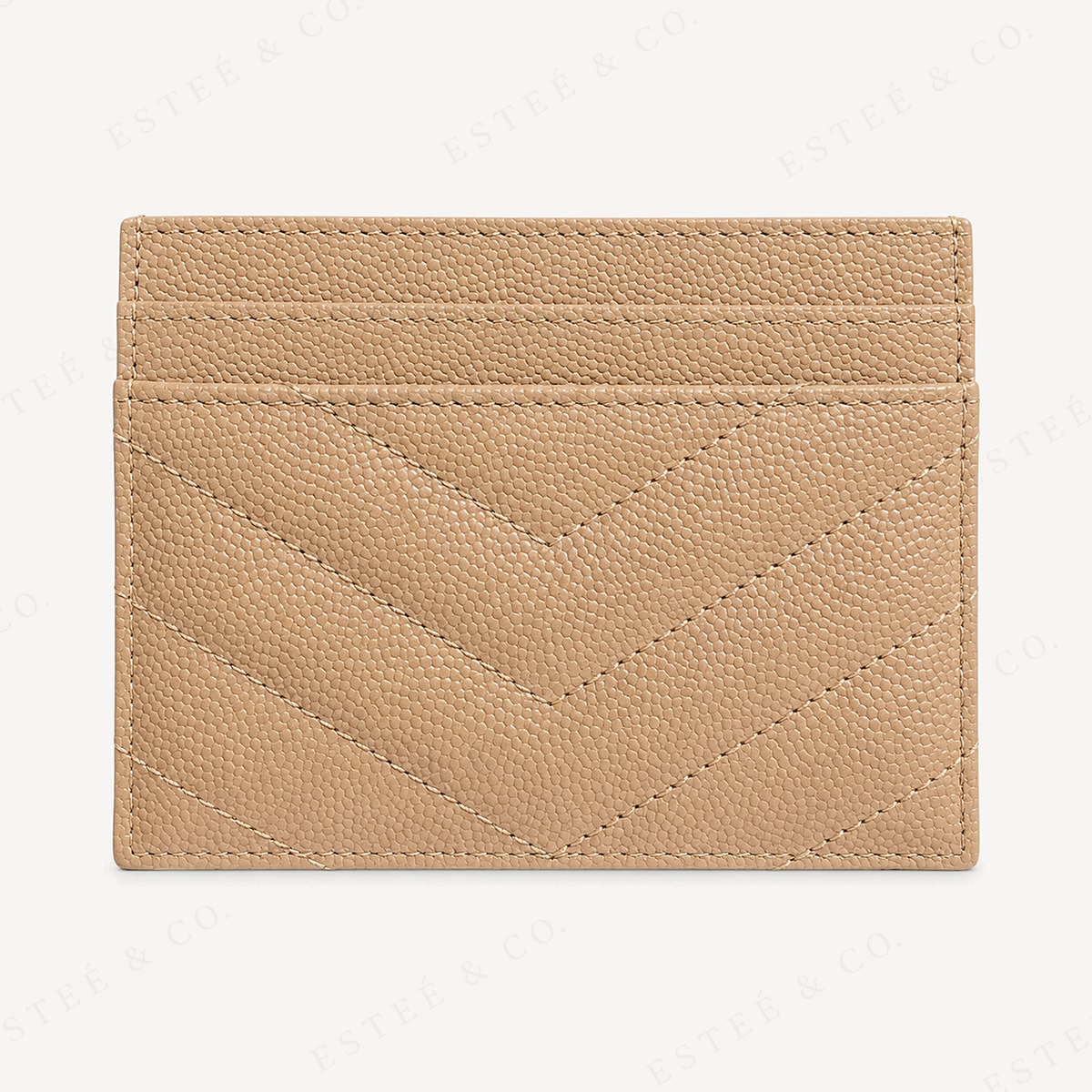 Saint Laurent Monogramme Card Holder — Beige