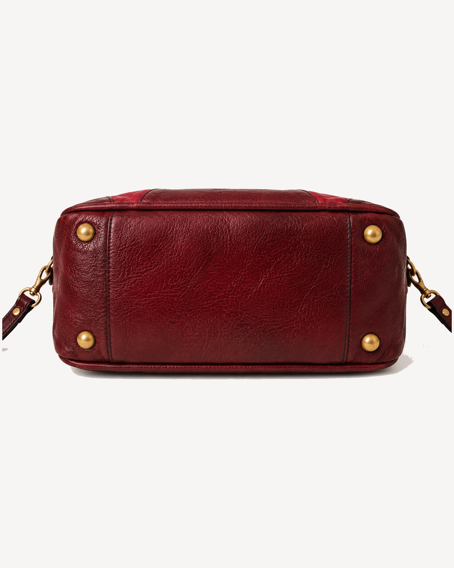Miu Miu Leather Bowler — Bordeaux