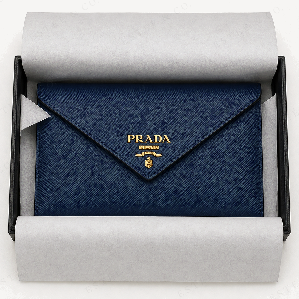 Prada Diagramme Wallet — Blue