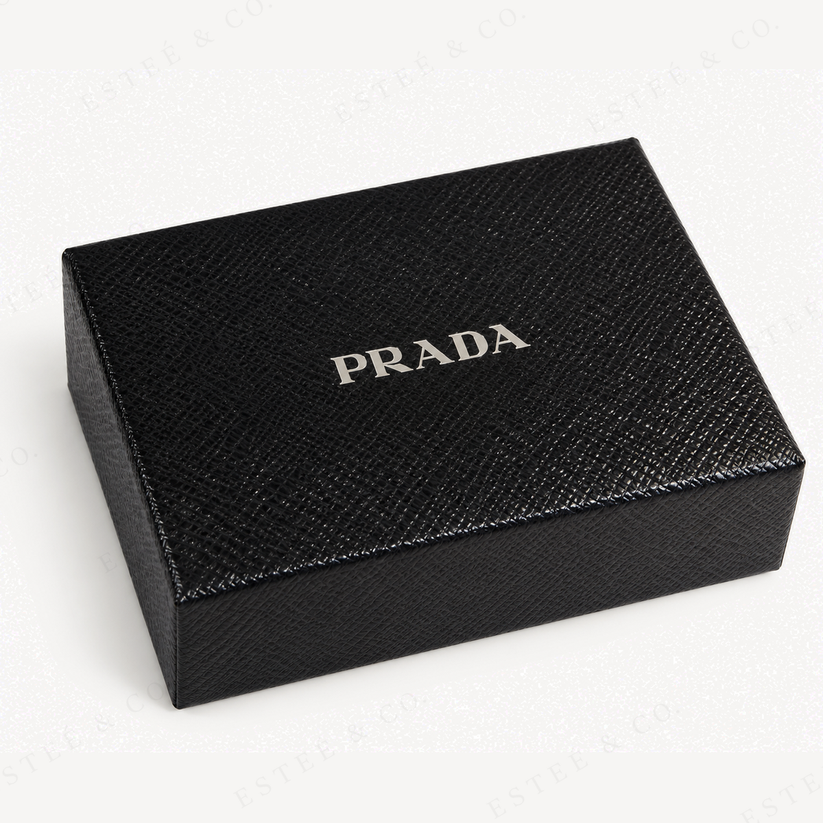 Prada Saffiano Card Holder — Navy