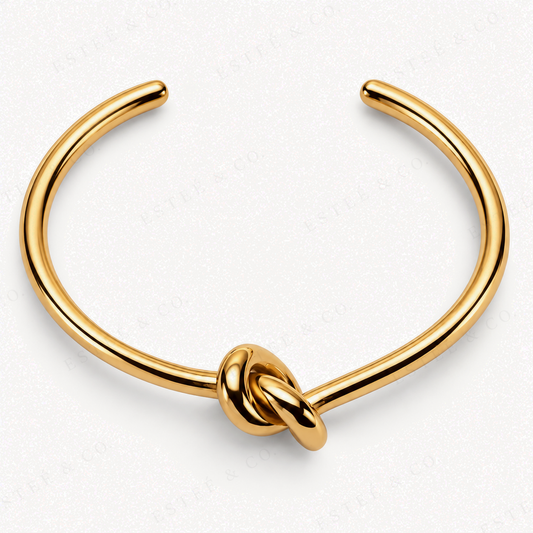 Celine Knot Cuff — Gold-Tone