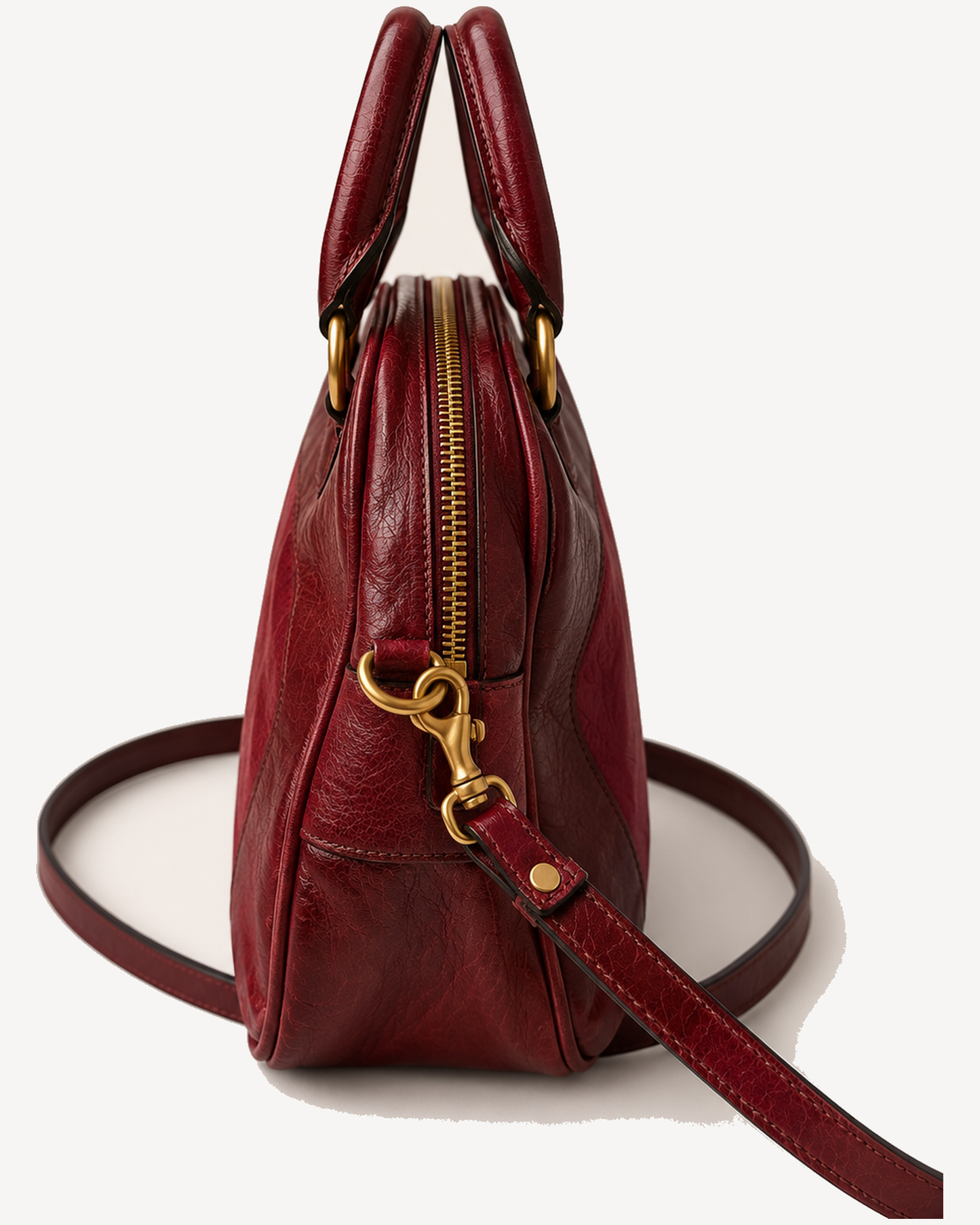 Miu Miu Leather Bowler — Bordeaux