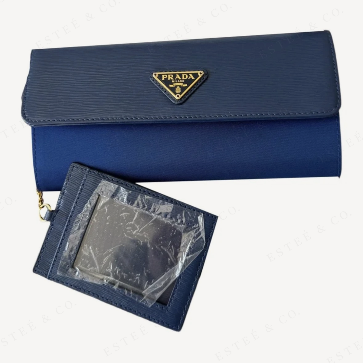 Prada Long Wallet & Card Holder — Blue