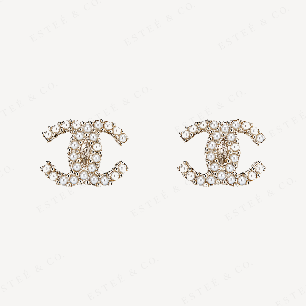 Chanel CC Earrings — Crystal & Pearl