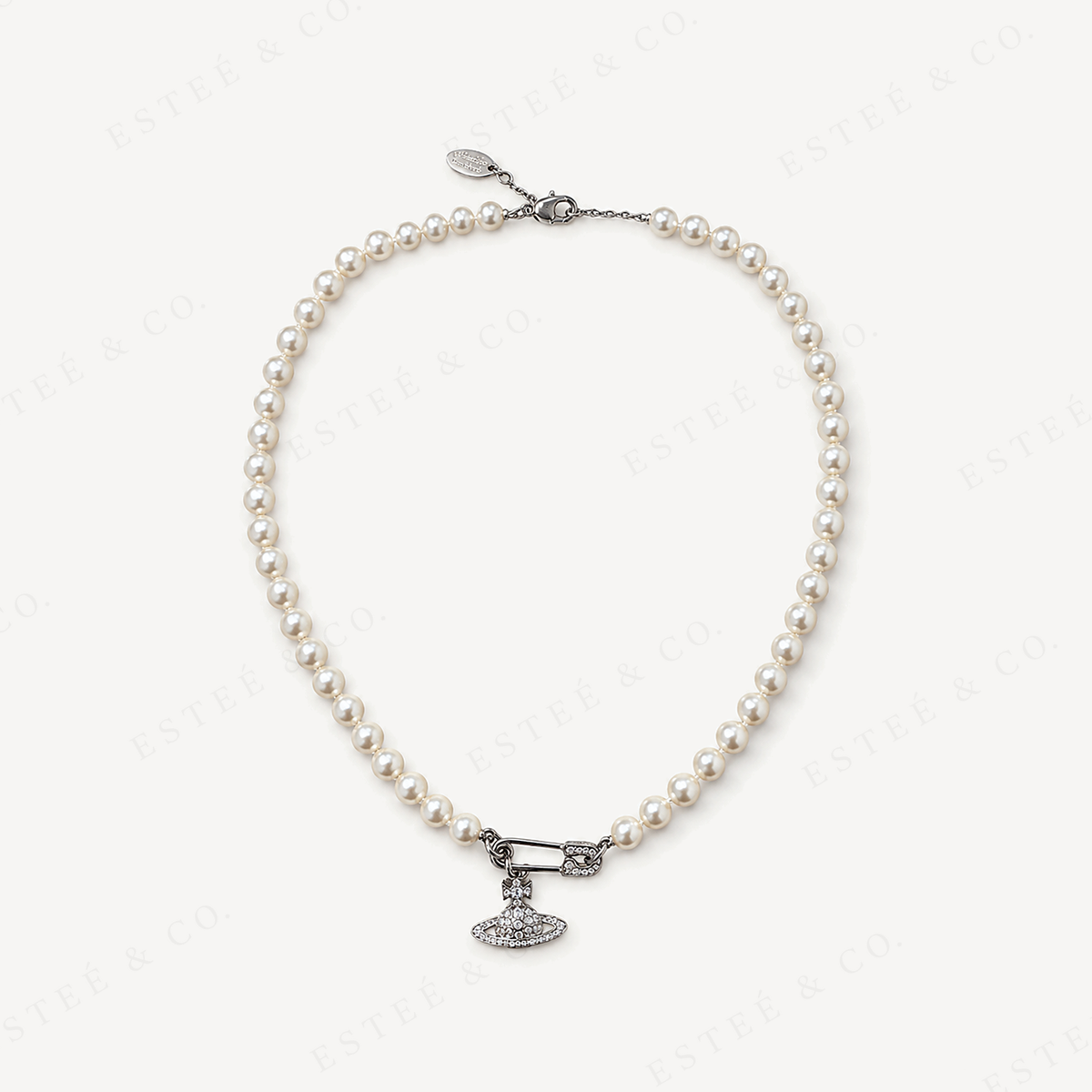 Vivienne Westwood Orb Pearl Necklace — Silver-Tone