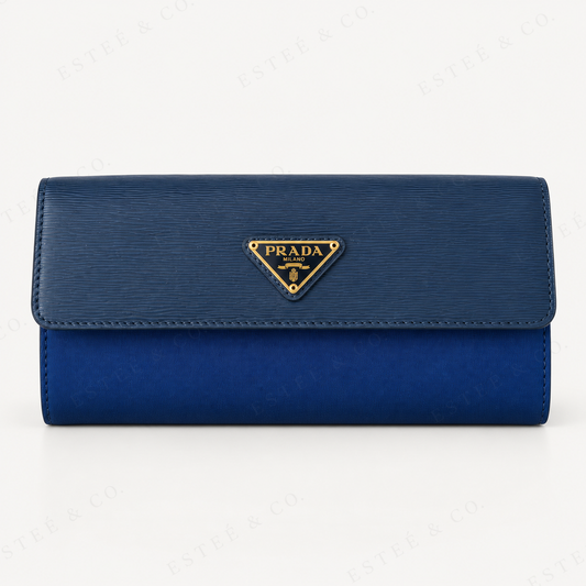 Prada Long Wallet & Card Holder — Blue