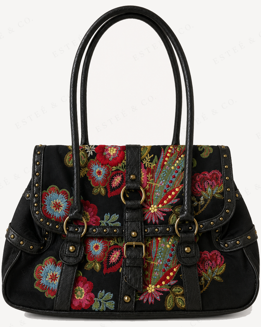 Just Cavalli Embroidered Floral — Noir