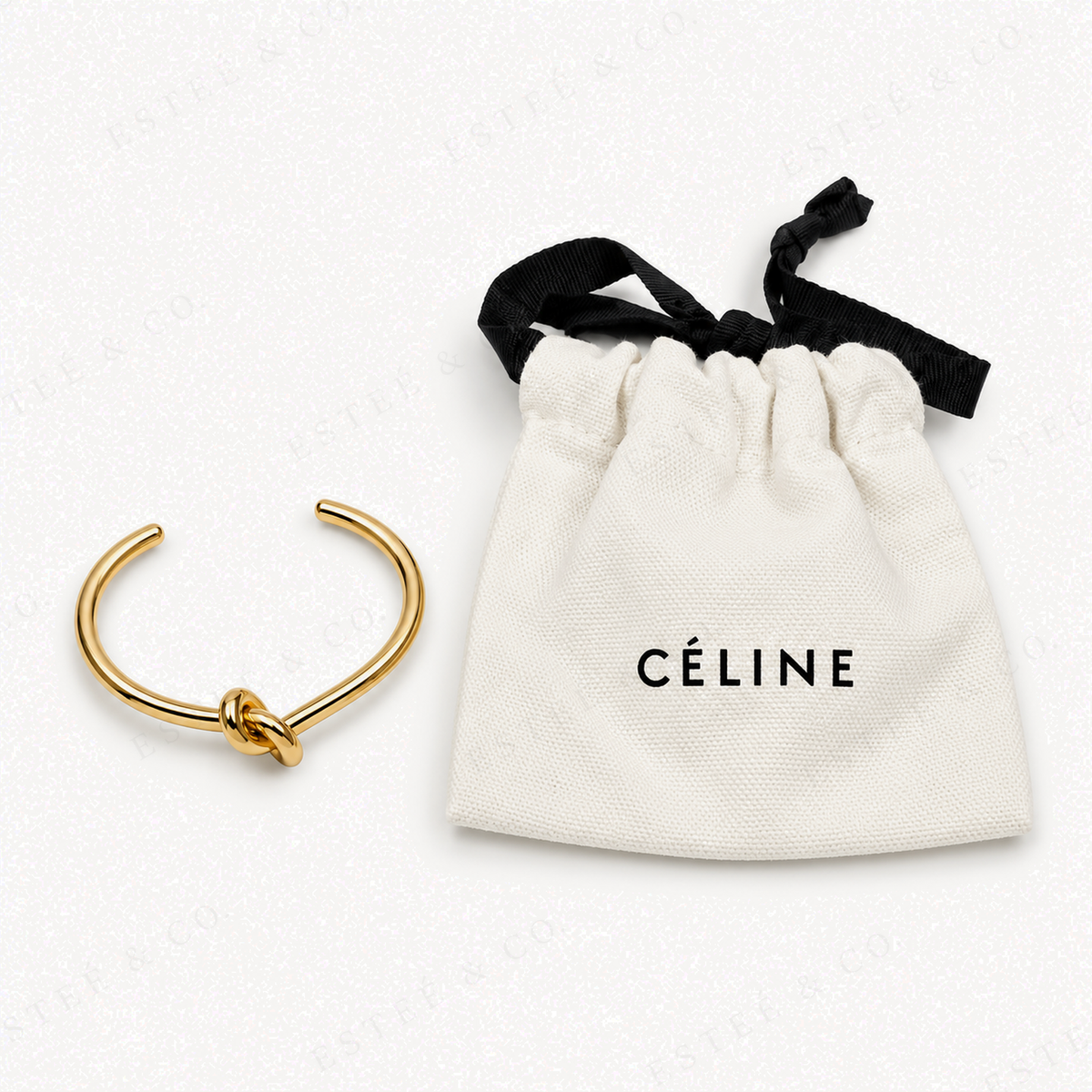 Celine Knot Cuff — Gold-Tone